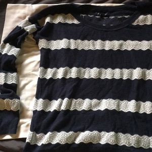 Blue and white sweater